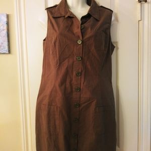 Juniors Button-Up Pinstripe Dress